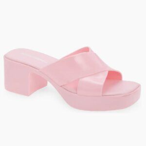 Jeffrey Campbell Pink Bubblegum Slides Sandals Size 9 EU 40 Rubber Jelly Mule